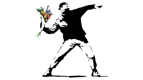 Manifestante por Banksy